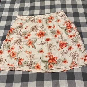 Forever 21 Hawaiian Aloha Floral Mini Skirt Juniors Size Medium Size Zipper